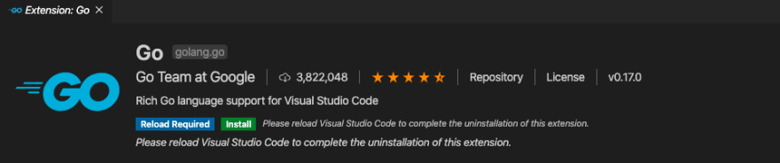 visual studio for mac install go extension