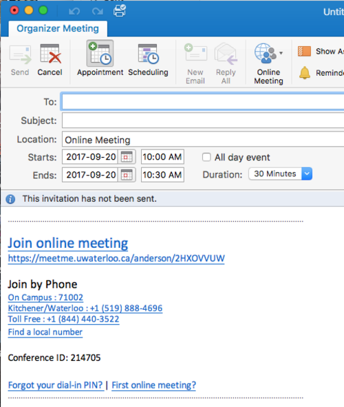 skype for business meeting invite mac